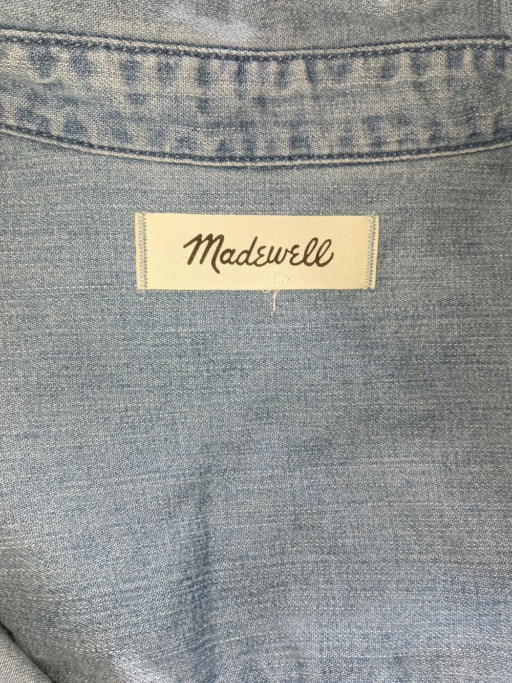 Madewell Blue Denim Utility Dress Classic Effortless Chic Casual Workwear - Picture 4 of 4